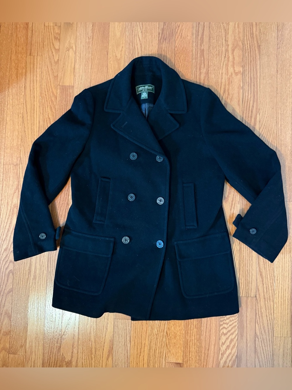 Eddie Bauer Wool Pea Coat Black